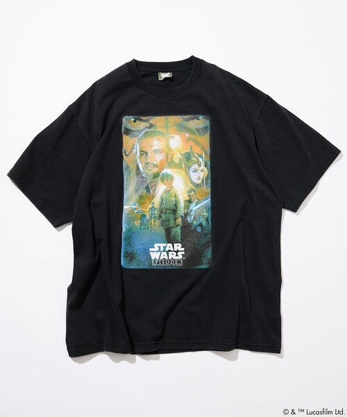 FREAK'S STORE（フリークスストア）の「FREAK’S STORE/フリークスストア STARWARS/スターウォーズ(POSTER) フロスト加工ショートスリーブTシャツ/半袖/リラックスフィット（Tシャツ/カットソー・メンズ・ブラック/ホワイト・MEDIUM/LARGE）」の3枚目の写真