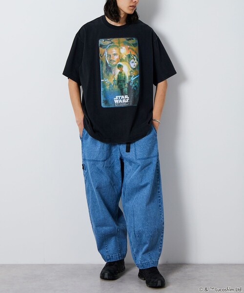 FREAK'S STORE（フリークスストア）の「FREAK’S STORE/フリークスストア STARWARS/スターウォーズ(POSTER) フロスト加工ショートスリーブTシャツ/半袖/リラックスフィット（Tシャツ/カットソー・メンズ・ブラック/ホワイト・MEDIUM/LARGE）」の9枚目の写真