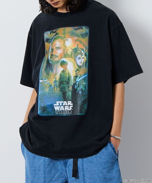 FREAK'S STORE（フリークスストア）の「FREAK’S STORE/フリークスストア STARWARS/スターウォーズ(POSTER) フロスト加工ショートスリーブTシャツ/半袖/リラックスフィット（Tシャツ/カットソー・メンズ・ブラック/ホワイト・MEDIUM/LARGE）」の11枚目の写真