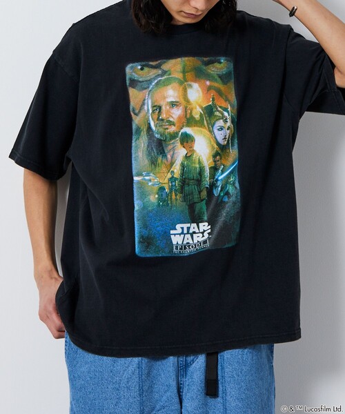 FREAK'S STORE（フリークスストア）の「FREAK’S STORE/フリークスストア STARWARS/スターウォーズ(POSTER) フロスト加工ショートスリーブTシャツ/半袖/リラックスフィット（Tシャツ/カットソー・メンズ・ブラック/ホワイト・MEDIUM/LARGE）」の12枚目の写真