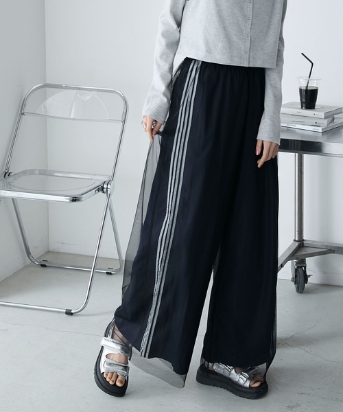 GRANCY チュールレイヤードスラックス GRANCY】Tulle Layereddesign Slacks / チュール レイヤード