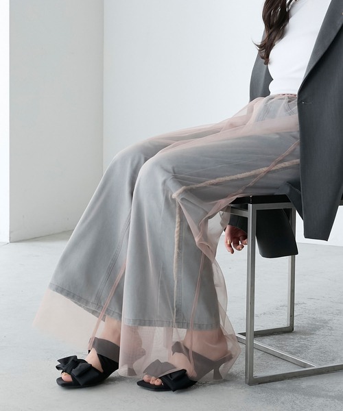 forksy.（フォルクシー）の「【forksy.】シアーレイヤードチュールパンツ（その他パンツ・レディース・ピンクベージュ/アイボリー/ブラック・FREE）」の14枚目の写真
