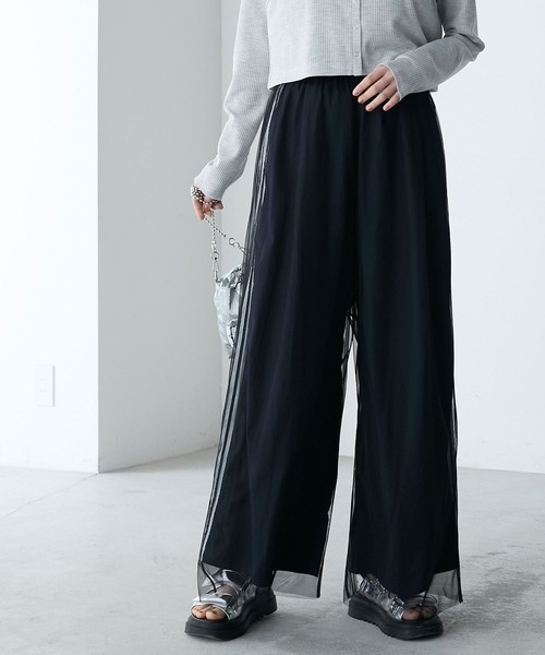 forksy.（フォルクシー）の「【forksy.】シアーレイヤードチュールパンツ（その他パンツ・レディース・ピンクベージュ/アイボリー/ブラック・FREE）」の4枚目の写真