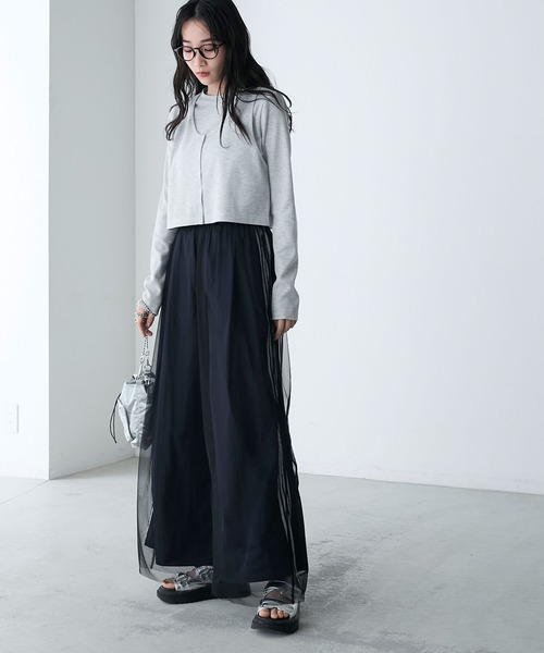 forksy.（フォルクシー）の「【forksy.】シアーレイヤードチュールパンツ（その他パンツ・レディース・ピンクベージュ/アイボリー/ブラック・FREE）」の11枚目の写真