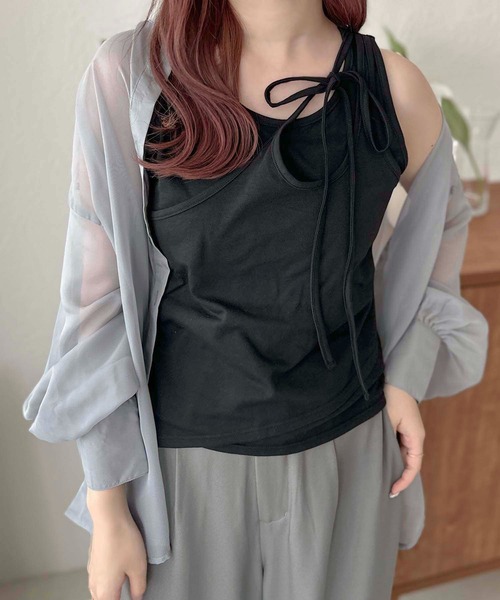 apres jour clair（アプレジュールクレア）の「【apres jour clair】マルチWAYデザインタンクトップ【ZOZOTOWN限定アイテム】（タンクトップ・レディース・ブラック/オフホワイト・フリー/X-LARGE）」の3枚目の写真