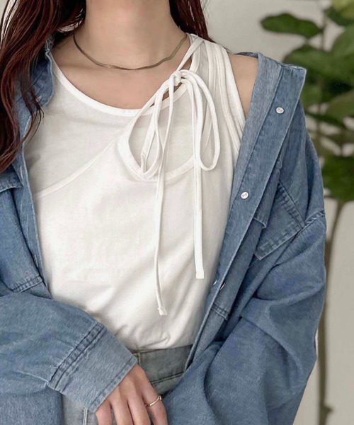 apres jour clair（アプレジュールクレア）の「【apres jour clair】マルチWAYデザインタンクトップ【ZOZOTOWN限定アイテム】（タンクトップ・レディース・ブラック/オフホワイト・フリー/X-LARGE）」の16枚目の写真