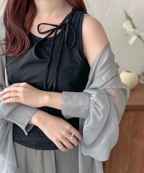 apres jour clair（アプレジュールクレア）の「【apres jour clair】マルチWAYデザインタンクトップ【ZOZOTOWN限定アイテム】（タンクトップ・レディース・ブラック/オフホワイト・フリー/X-LARGE）」の18枚目の写真