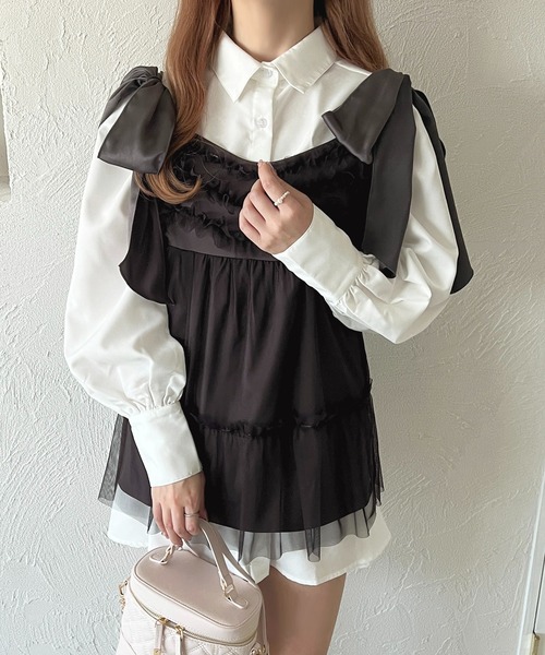 apres jour(アプレジュール)の「フリルチュールキャミチュニック【ZOZOTOWN限定アイテム】(チュニック・レディース・ピンク/アイボリー/ブラック/チャコールグレー・X-LARGE/フリー)」の16枚目の写真