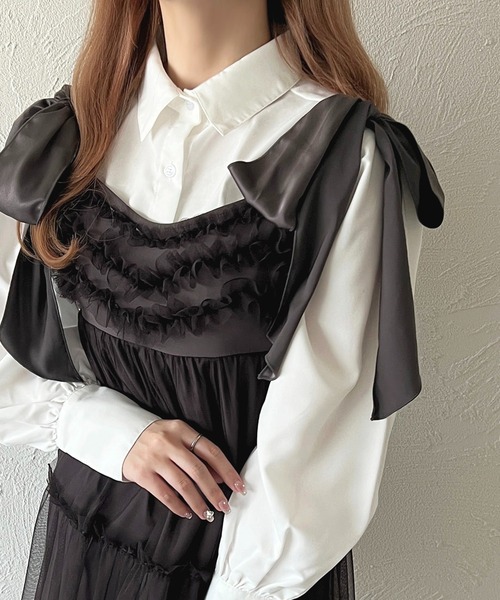 apres jour(アプレジュール)の「フリルチュールキャミチュニック【ZOZOTOWN限定アイテム】(チュニック・レディース・ピンク/アイボリー/ブラック/チャコールグレー・X-LARGE/フリー)」の15枚目の写真