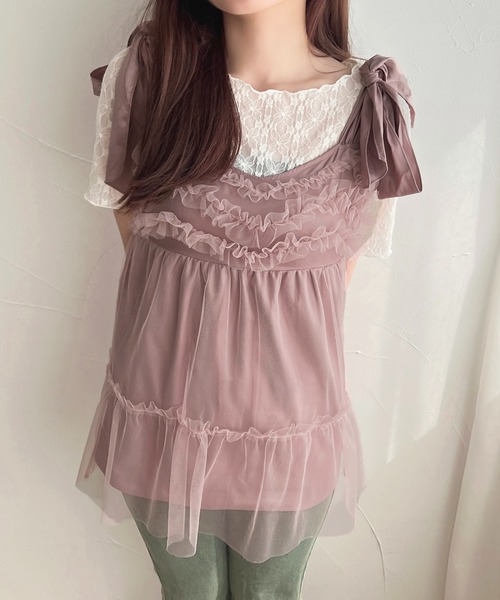 apres jour(アプレジュール)の「フリルチュールキャミチュニック【ZOZOTOWN限定アイテム】(チュニック・レディース・ピンク/アイボリー/ブラック/チャコールグレー・X-LARGE/フリー)」の17枚目の写真