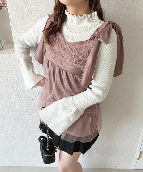 apres jour(アプレジュール)の「フリルチュールキャミチュニック【ZOZOTOWN限定アイテム】(チュニック・レディース・ピンク/アイボリー/ブラック/チャコールグレー・X-LARGE/フリー)」の20枚目の写真