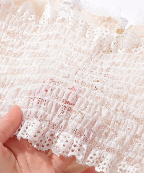 Lace Ladies(レースレディース)の「フリルレース フロントジップ カップ付き ビスチェ(キャミソール・レディース・アイボリー/ブラック・FREE)」の14枚目の写真