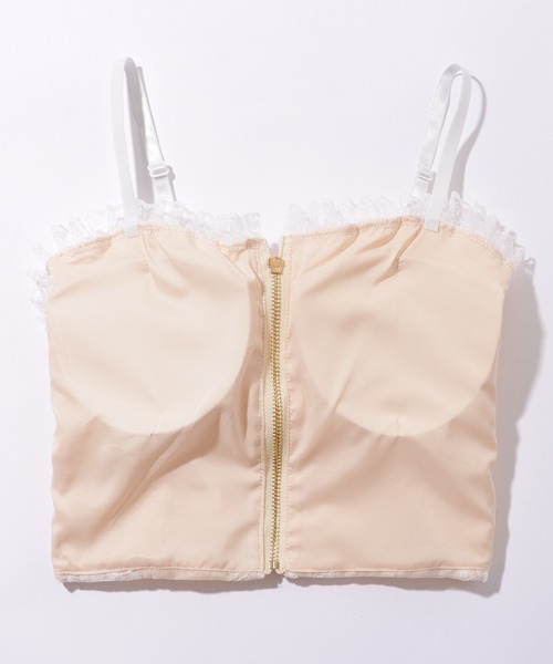 Lace Ladies(レースレディース)の「フリルレース フロントジップ カップ付き ビスチェ(キャミソール・レディース・アイボリー/ブラック・FREE)」の18枚目の写真