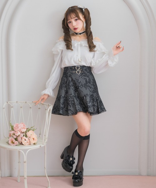 ROJITA(ロジータ)の「マーメイドミニスカート(スカート・レディース・チェック/ブラック・FREE)」の6枚目の写真