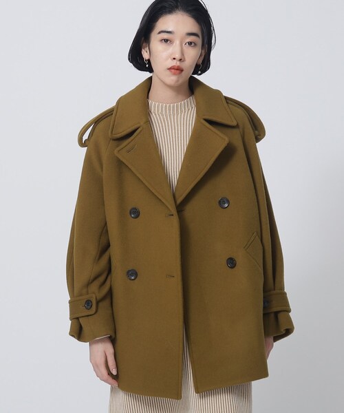 GALLEST（ギャレスト）の「◆コクーンPコート（ピーコート・レディース・オフホワイト/ブラック/カーキ・38/36）」の3枚目の写真