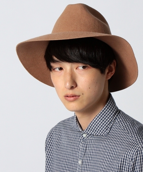 SHIPS（シップス）の「grillo & c for SHIPS: ウール/フェルト ロングブリムハット■（ハット・メンズ・カーキ/ブラウン/オリーブ/ネイビー/ブラック・ONE SIZE）」の13枚目の写真