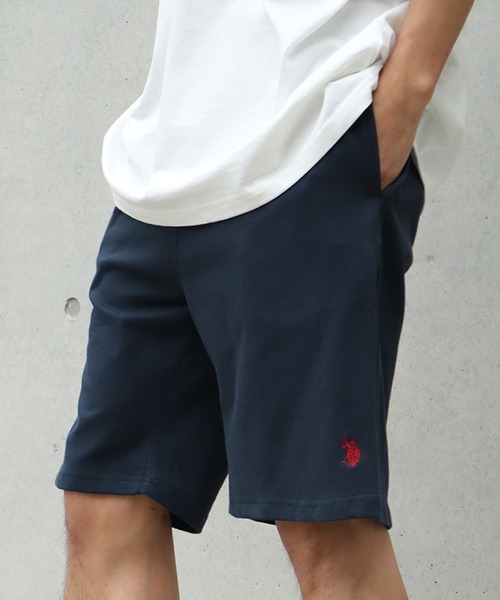 U.S. POLO ASSN.（ユーエスポロアッスン）の「【U.S. POLO ASSN./ユーエスポロアッスン】ワンポイント刺繍スウェットショートパンツ（スウェットパンツ・メンズ・スミクロ/杢グレー/ネイビー/オフホワイト/ブラック・L/LL/M）」の5枚目の写真