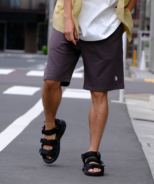 U.S. POLO ASSN.（ユーエスポロアッスン）の「【U.S. POLO ASSN./ユーエスポロアッスン】ワンポイント刺繍スウェットショートパンツ（スウェットパンツ・メンズ・スミクロ/杢グレー/ネイビー/オフホワイト/ブラック・L/LL/M）」の3枚目の写真