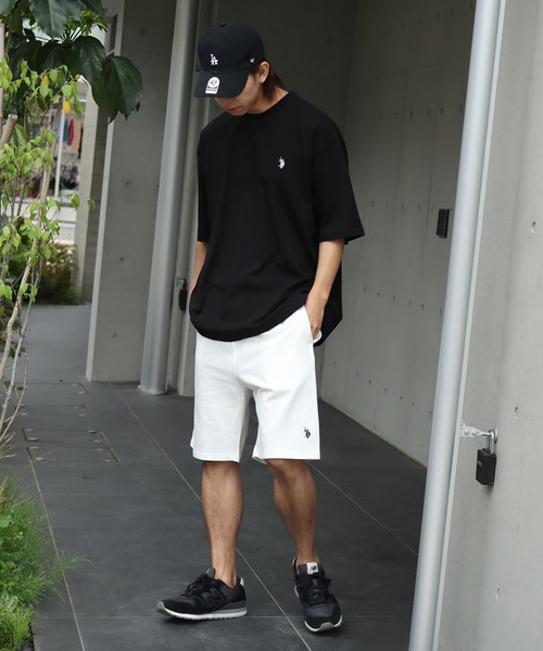 U.S. POLO ASSN.（ユーエスポロアッスン）の「【U.S. POLO ASSN./ユーエスポロアッスン】ワンポイント刺繍スウェットショートパンツ（スウェットパンツ・メンズ・スミクロ/杢グレー/ネイビー/オフホワイト/ブラック・L/LL/M）」の9枚目の写真