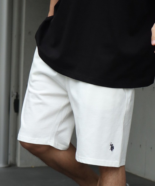 U.S. POLO ASSN.（ユーエスポロアッスン）の「【U.S. POLO ASSN./ユーエスポロアッスン】ワンポイント刺繍スウェットショートパンツ（スウェットパンツ・メンズ・スミクロ/杢グレー/ネイビー/オフホワイト/ブラック・L/LL/M）」の8枚目の写真