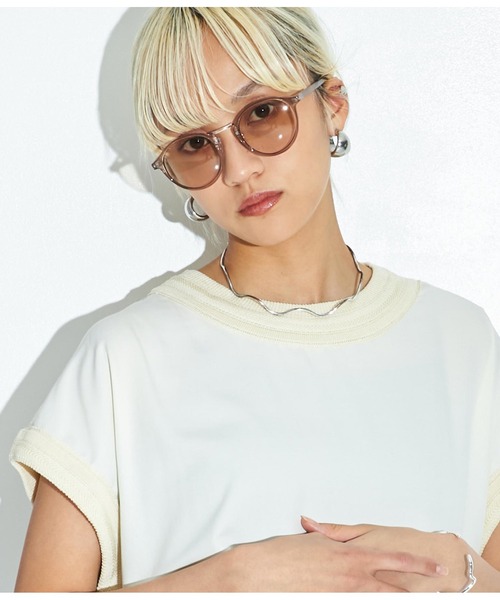 Settimissimo（セッティミッシモ）の「UVカットナローフレームボストンサングラス（サングラス・レディース・ブラウン/ブラック・FREE）」の5枚目の写真