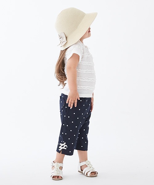 petit main(プティマイン)の「【スマイル/防汚加工】7分丈リボンパンツ(その他パンツ・キッズ・ブルー/ブラック/アイボリー/ライトベージュ/ネイビー・80cm/90cm/100cm/110cm/120cm/130cm)」の4枚目の写真