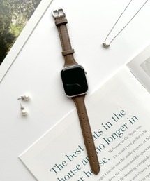 シンプルレザースリムバンド Apple Watch バンド ベルト 41/40/38mm 上品 くすみカラー おしゃれ