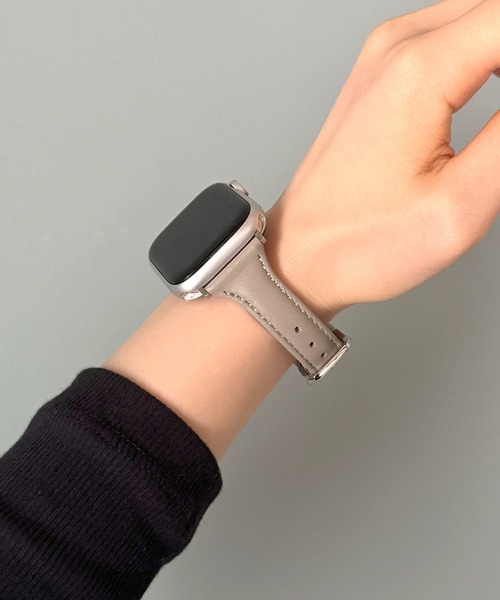 UNii(ユニー)の「シンプルレザースリムバンド Apple Watch バンド ベルト 41/40/38mm 上品 くすみカラー おしゃれ(デジタル腕時計・レディース・ブラウン/ホワイト/ライトグレー/ベージュ/ピンク・ONE SIZE)」の11枚目の写真