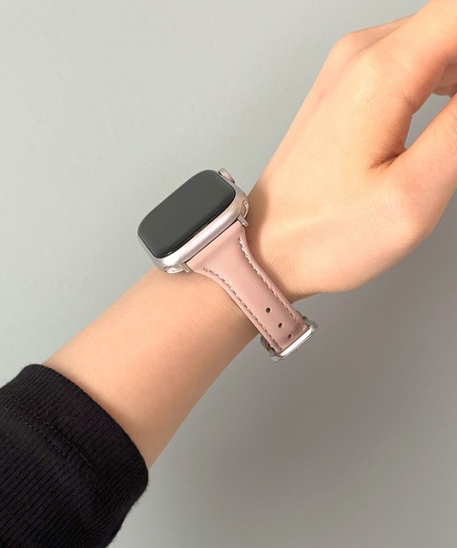 UNii(ユニー)の「シンプルレザースリムバンド Apple Watch バンド ベルト 41/40/38mm 上品 くすみカラー おしゃれ(デジタル腕時計・レディース・ブラウン/ホワイト/ライトグレー/ベージュ/ピンク・ONE SIZE)」の12枚目の写真