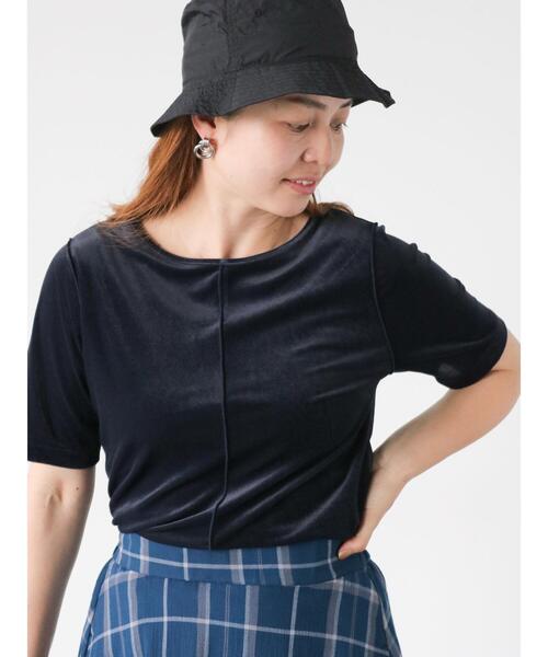 セール】ベロア半袖トップス（Tシャツ/カットソー）｜Lugnoncure