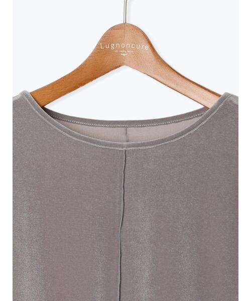 Lugnoncure(ルノンキュール)の「ベロア半袖トップス(Tシャツ/カットソー・レディース・オフホワイト/グレー/ネイビー・F)」の18枚目の写真