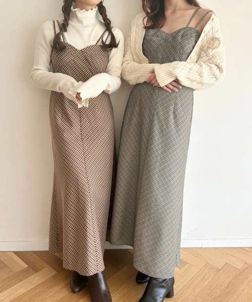 DEICY(デイシー)の「チェックビスチェワンピース(ワンピース・レディース・ブラウン/ブラック/ピンクベージュ・1/0)」の10枚目の写真
