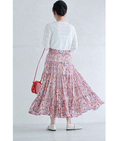 cawaii(カワイイ)の「揺れ弾むワッシャープリーツの花畑ミディアムスカート(スカート・レディース・ピンク・FREE)」の19枚目の写真