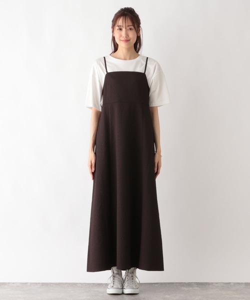 GLOBAL WORK（グローバルワーク）の「MATINEE LINE/ドロストブラウス＊キャミワンピース/123953（ワンピース・レディース・ブラック/ブラウン・LARGE/MEDIUM）」の7枚目の写真