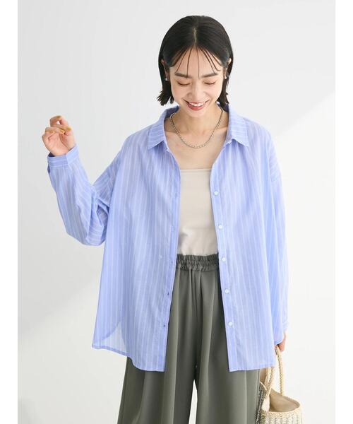 Green　Parks（グリーンパークス）の「I　ボイルゆったりシャツ（シャツ/ブラウス・レディース・ピンク/パープル/ブルー系その他7/ライトベージュ・FREE）」の15枚目の写真