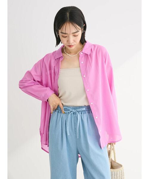 Green　Parks（グリーンパークス）の「I　ボイルゆったりシャツ（シャツ/ブラウス・レディース・ピンク/パープル/ブルー系その他7/ライトベージュ・FREE）」の11枚目の写真