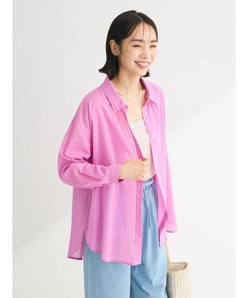 Green　Parks（グリーンパークス）の「I　ボイルゆったりシャツ（シャツ/ブラウス・レディース・ピンク/パープル/ブルー系その他7/ライトベージュ・FREE）」の10枚目の写真