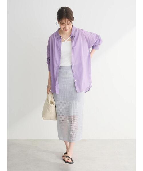 Green　Parks（グリーンパークス）の「I　ボイルゆったりシャツ（シャツ/ブラウス・レディース・ピンク/パープル/ブルー系その他7/ライトベージュ・FREE）」の5枚目の写真