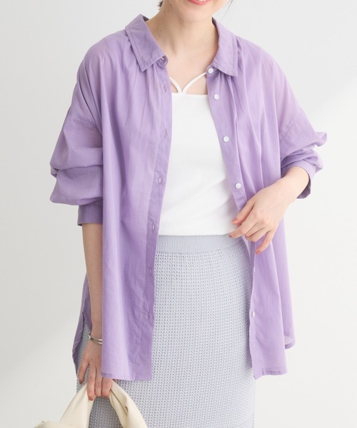 Green　Parks（グリーンパークス）の「I　ボイルゆったりシャツ（シャツ/ブラウス・レディース・ピンク/パープル/ブルー系その他7/ライトベージュ・FREE）」の3枚目の写真