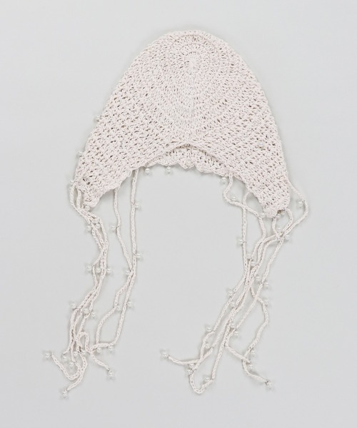 SPINNS（スピンズ）の「ミニパール付 サマーニットキャップ（ニットキャップ/ビーニー・レディース・ブラック/アイボリー/レッド・ONESIZE）」の18枚目の写真