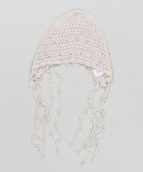 SPINNS（スピンズ）の「ミニパール付 サマーニットキャップ（ニットキャップ/ビーニー・レディース・ブラック/アイボリー/レッド・ONESIZE）」の19枚目の写真