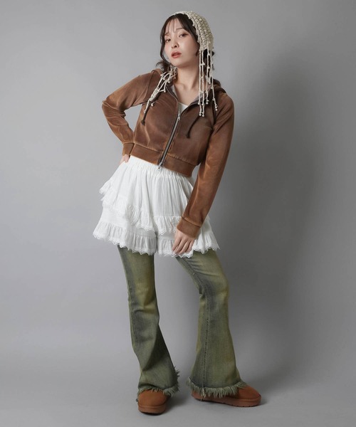 SPINNS（スピンズ）の「ミニパール付 サマーニットキャップ（ニットキャップ/ビーニー・レディース・ブラック/アイボリー/レッド・ONESIZE）」の11枚目の写真