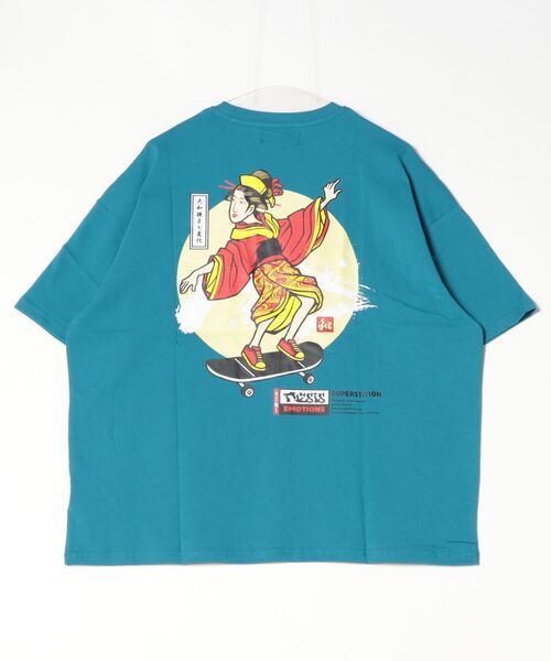 FUNALIVE(ファンアライブ)の「刺繍&プリントクルーネックTシャツ(Tシャツ/カットソー・メンズ・ブルー/オレンジ/ブラック/ホワイト/グリーン/ホワイト系1/ホワイト系2/ブラック系1/ブラック系2/グリーン系1/ブルー系1/ブルー系2・FREE)」の14枚目の写真
