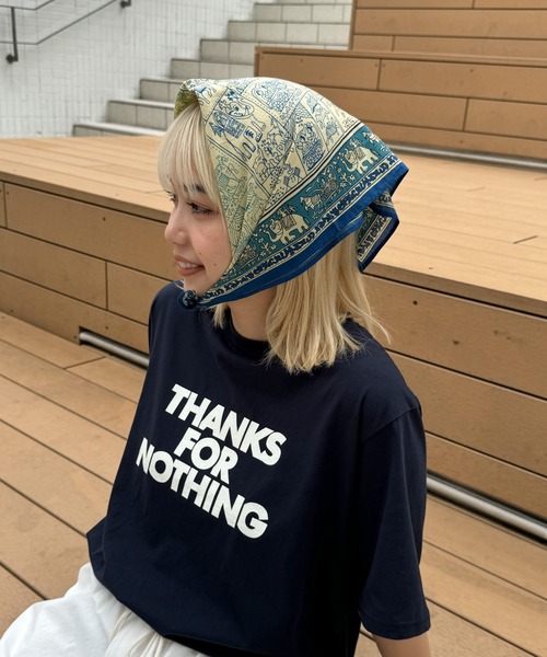 CANAL JEAN（キャナルジーン）の「El mar　コットンプリントバンダナ（バンダナ/スカーフ・レディース・ブルー/ブラウン/レッド・ONE SIZE）」の8枚目の写真