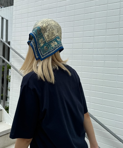 CANAL JEAN（キャナルジーン）の「El mar　コットンプリントバンダナ（バンダナ/スカーフ・レディース・ブルー/ブラウン/レッド・ONE SIZE）」の9枚目の写真