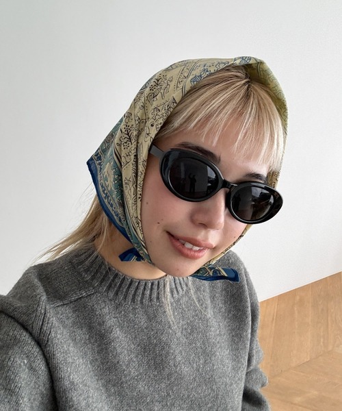 CANAL JEAN（キャナルジーン）の「El mar　コットンプリントバンダナ（バンダナ/スカーフ・レディース・ブルー/ブラウン/レッド・ONE SIZE）」の19枚目の写真