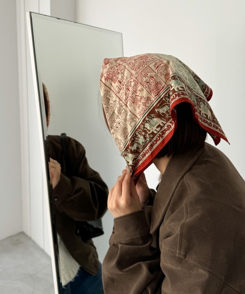 CANAL JEAN（キャナルジーン）の「El mar　コットンプリントバンダナ（バンダナ/スカーフ・レディース・ブルー/ブラウン/レッド・ONE SIZE）」の22枚目の写真