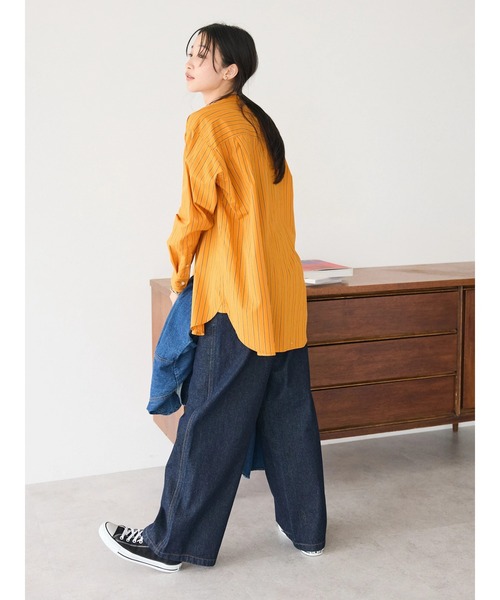 CRAFT STANDARD BOUTIQUE（クラフトスタンダードブティック）の「【追加7】バンドカラーシャツ（シャツ/ブラウス・レディース・グレー系その他2/オレンジ/ブラウン系その他4/ネイビー系2/ブルー/オフホワイト・S/L/M）」の8枚目の写真