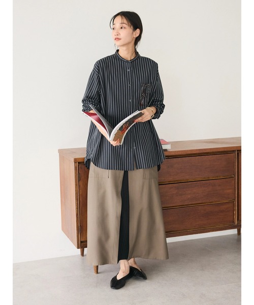 CRAFT STANDARD BOUTIQUE（クラフトスタンダードブティック）の「【追加7】バンドカラーシャツ（シャツ/ブラウス・レディース・グレー系その他2/オレンジ/ブラウン系その他4/ネイビー系2/ブルー/オフホワイト・S/L/M）」の14枚目の写真