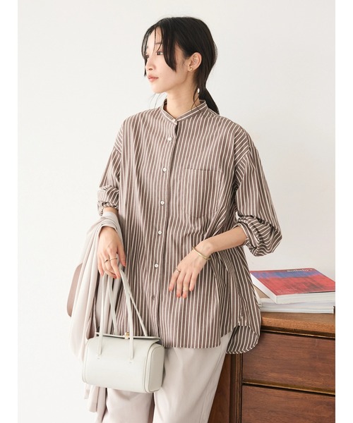 CRAFT STANDARD BOUTIQUE（クラフトスタンダードブティック）の「【追加7】バンドカラーシャツ（シャツ/ブラウス・レディース・グレー系その他2/オレンジ/ブラウン系その他4/ネイビー系2/ブルー/オフホワイト・S/L/M）」の19枚目の写真